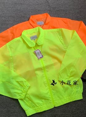 夏季翻领复古荧光绿皮肤衣夹克衫