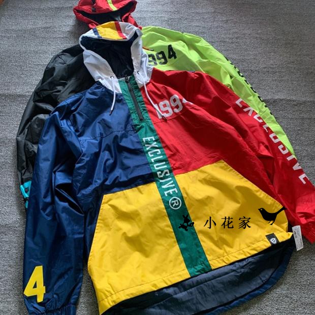 男士拼色套头连帽卫衣冲锋衣