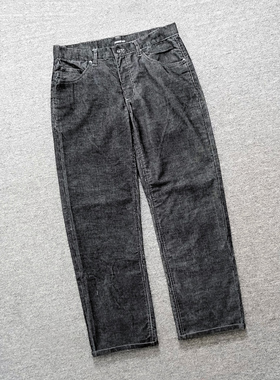 可可外贸 日系复古水洗做旧灯芯绒牛仔裤男old保暖重磅百搭长裤