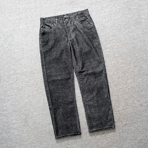 可可外贸 日系复古水洗做旧灯芯绒牛仔裤男old保暖重磅百搭长裤