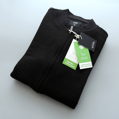 可可外贸 复合棉混纺空气层休闲合身立领棒球服卫衣夹克男外套