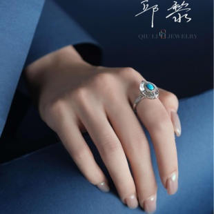 邱黎【石上石Kissing风格】925银冰糖美松绿松石耳钉吊坠1h6815