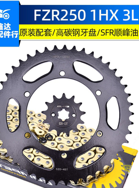 适用雅马哈FZR250大小板骨海豚水晶灯摩托车牙盘链条齿轮全套链轮