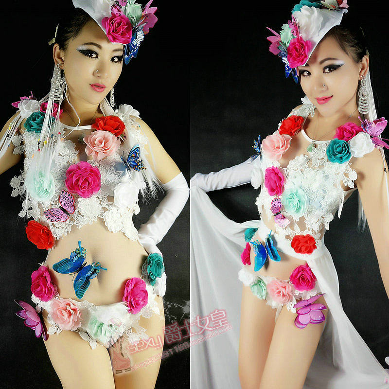 酒吧派队大气dj女歌手gogo演出服花仙子舞台表演套装性感时尚走秀