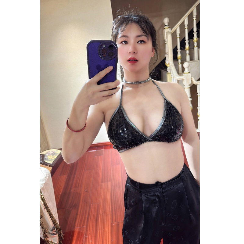 黑色闪亮片比基尼DJ歌手表演服装图片