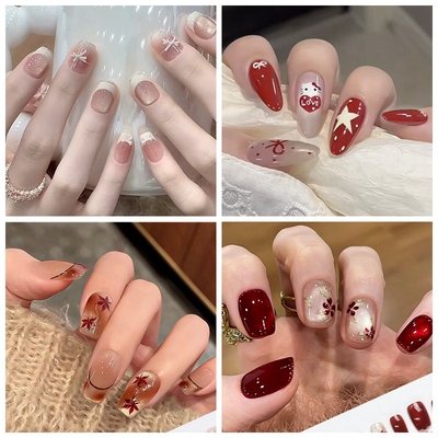 国潮风花朵竹子星星波点穿戴甲片