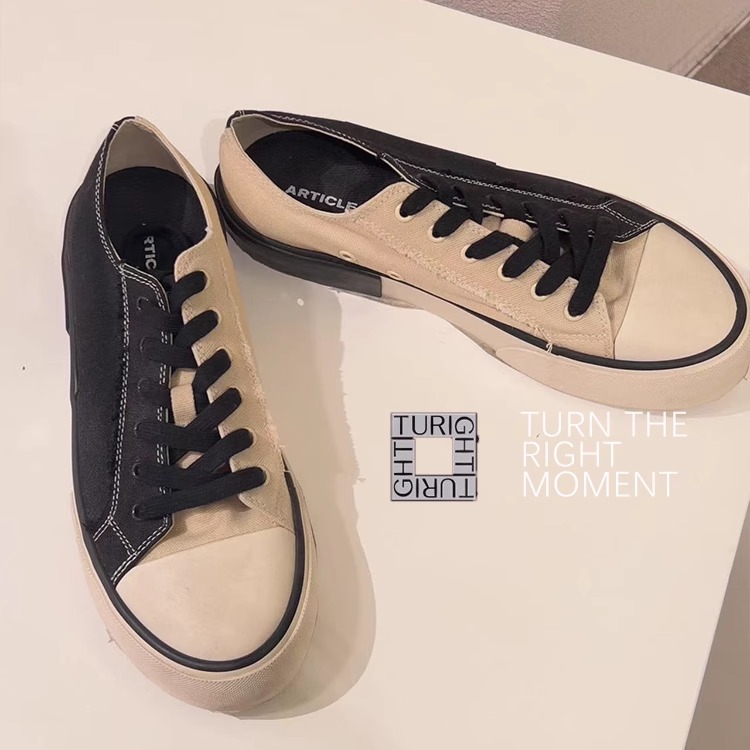 TURIGHT买手店22FW现货设计师品牌ARTICLE NO 黑白底边低帮鞋
