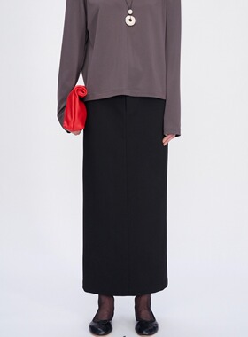 TURIGHT买手店25AW现货HAI STUDIO设计师品牌 黑色直筒半身裙