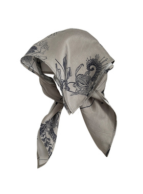 DEPLUMER 灰印花头巾