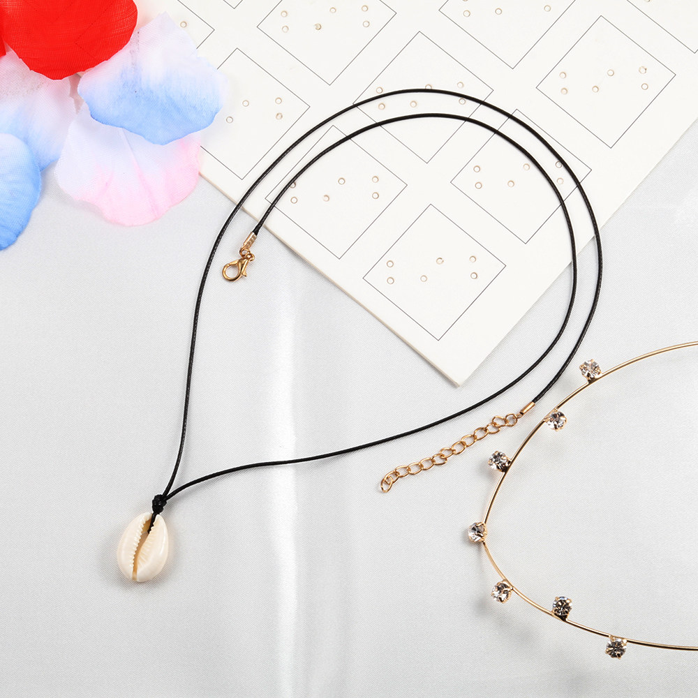 夏季贝壳项链女锁骨链简约百搭波西米亚颈链网红吊坠沙滩贝壳饰品