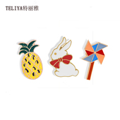 肖战同款 可爱日系兔子胸针个性 王一博椰树菠萝别针配饰徽章女饰品