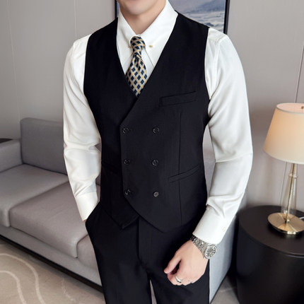 西服马甲男2026春夏季新款修身西装内搭韩版马夹背心新郎伴郎礼服
