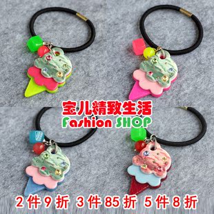 韩国发饰 GRAIN de BEAUTE AZNAVOUR 水晶奶油冰淇淋发圈头绳皮筋