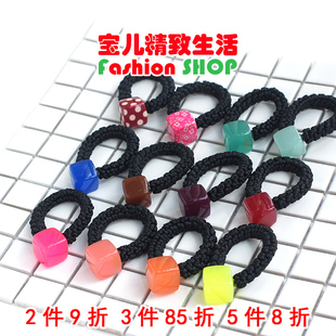 BEAUTE 韩国 GRAIN 糖果色方块果冻粗发圈头绳皮筋 AZNAVOUR