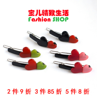 韩国进口 GRAIN de BEAUTE AZNAVOUR AZ 爱心 心连心 边夹 发夹