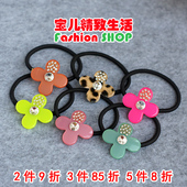 GRAIN BEAUTE 韩国发饰 AZNAVOUR 豹纹水晶四叶草发圈头绳皮筋