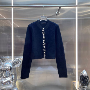 NKC.欧洲站小众英伦风南油高端小香风气质针织开衫 毛衣外套女 短款