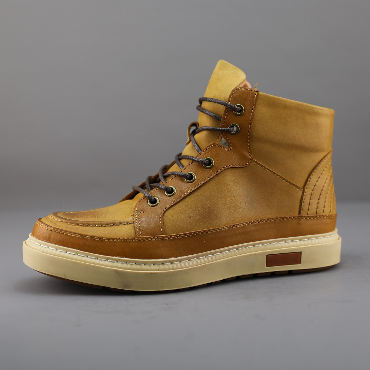 捡漏真皮男靴冬季英伦时尚休闲男靴头层牛皮羊皮毛一体雪地棉靴男