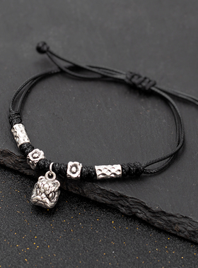 小醒狮手链~国潮风复古藏银