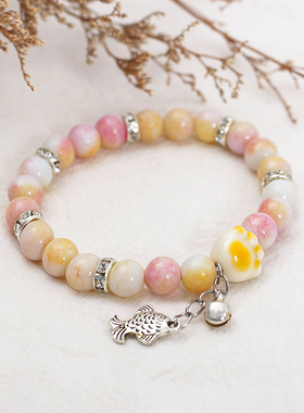 新款小清新手串珍珠流苏甜美公主风琉璃景德镇陶瓷饰品