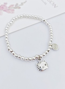 合金仿古银珠手串男女手链首饰品