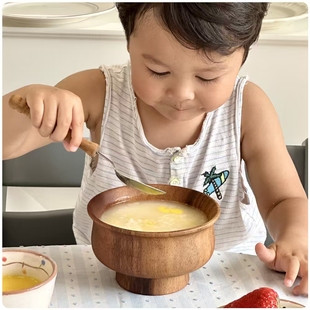 藏式碗木碗家用大号复古儿童藏碗高脚名族风糌粑碗酥油茶碗糍粑碗