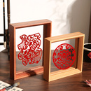 中式 双面透明相框摆台新年剪纸福字书法裱框摆件标本展示架A4画框