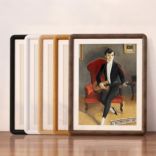 圆角实木油画框空框8开k4K儿童作品装裱相框挂墙拼图框a3a4展示框