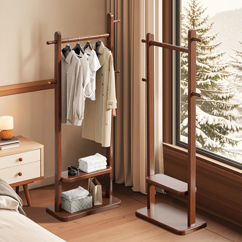 落地式实木挂衣架卧室衣架不占地