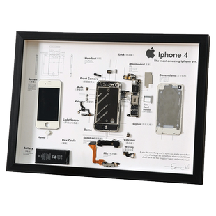 手机拆解装裱相框中空立体拆机标本收藏零件展示画框挂墙实木a4A3
