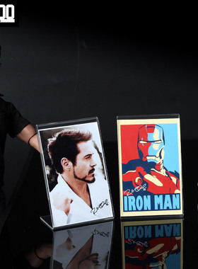 【MK100】钢铁侠托尼·斯塔克明星照唐尼1:6兵人模型配件展示台卡