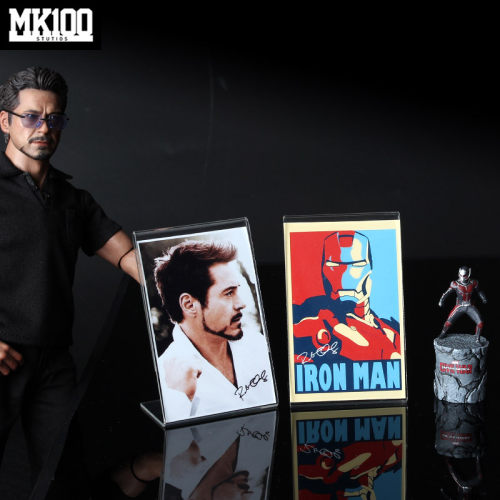 【MK100】钢铁侠托尼·斯塔克明星照唐尼1:6兵人模型配件展示台卡