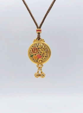 金店同款珐琅福字祥云高保色吊坠国潮风新中式编绳项链送礼佳品