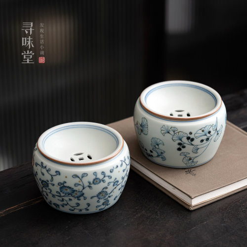 仿古青花汝窑建水废水茶渣桶
