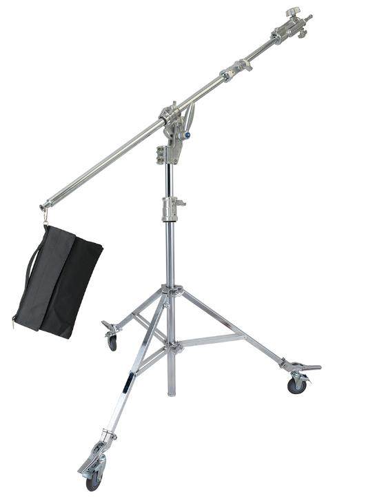 Meking 美铿M-7不锈钢灯架两用加强型斜臂灯架户外灯架带滑轮