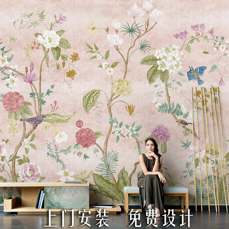 定制高级感3D立体法式壁画装饰墙布电视背景墙卧室客厅自粘墙壁纸