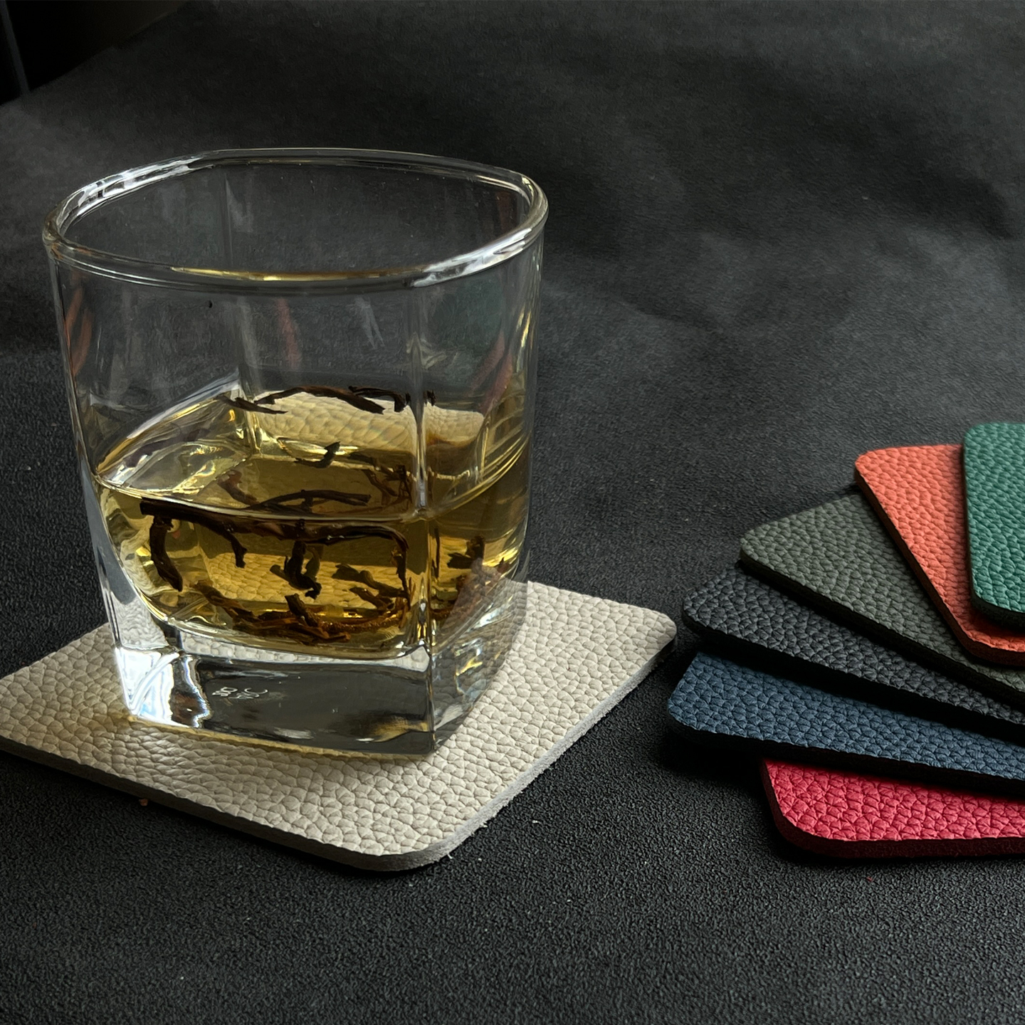 定制头层牛皮杯垫隔热垫茶杯垫