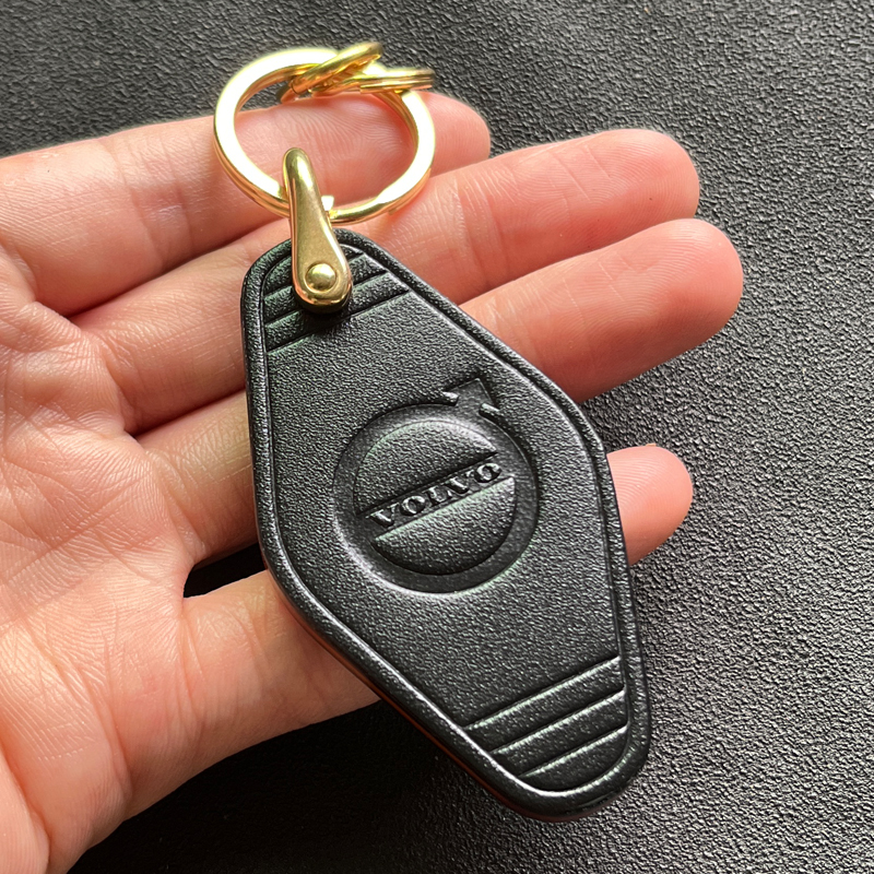适用沃尔沃汽车钥匙扣牛皮挂件