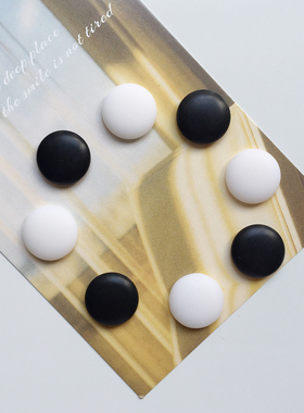 简约北欧ins风黑白色圆形冰箱贴黑白板磁铁贴照片留言票据磁力贴