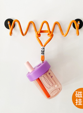 创意波浪强力磁吸挂钩一排冰箱贴免打孔磁铁门后挂衣帽包包钩子