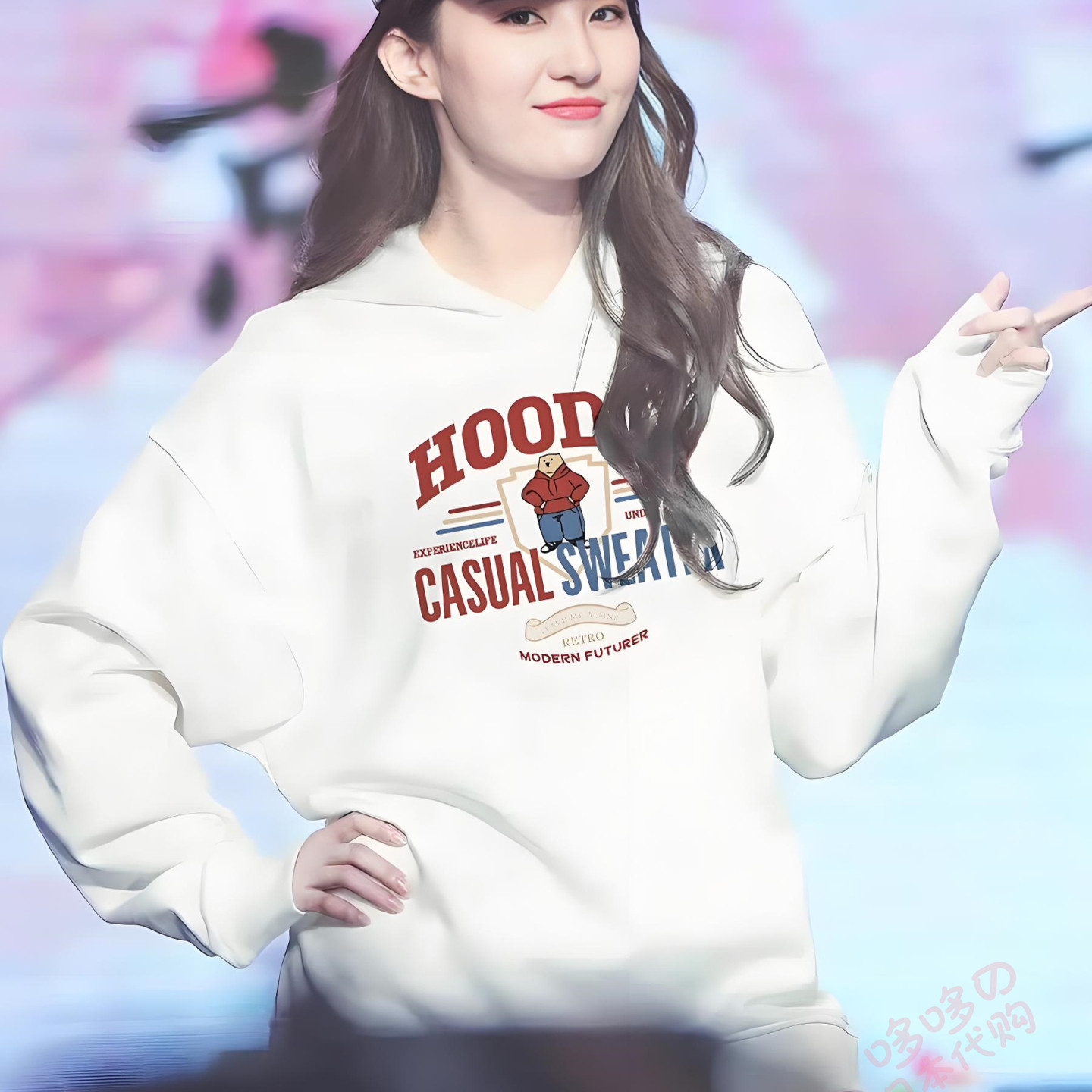 日本代购潮牌明星刘亦菲同款连帽卫衣女秋冬2025新款休闲帽衫衣服