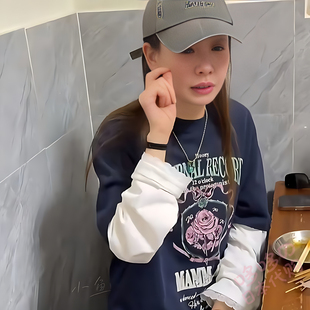日本代购潮牌戚薇同款女圆领短袖T恤2025夏季新款字母印花休闲短T
