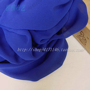 雅雅布艺 DIY服装面料 深宝蓝雪纺纱1.5m宽 半米价