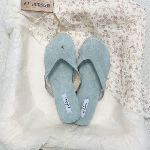 夹脚凉拖鞋 时尚 女防滑软底牛奶绒 平底沙滩鞋 人字拖女夏外穿新款