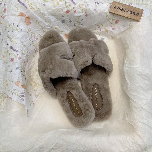 多巴胺H拖毛毛拖鞋女款外穿