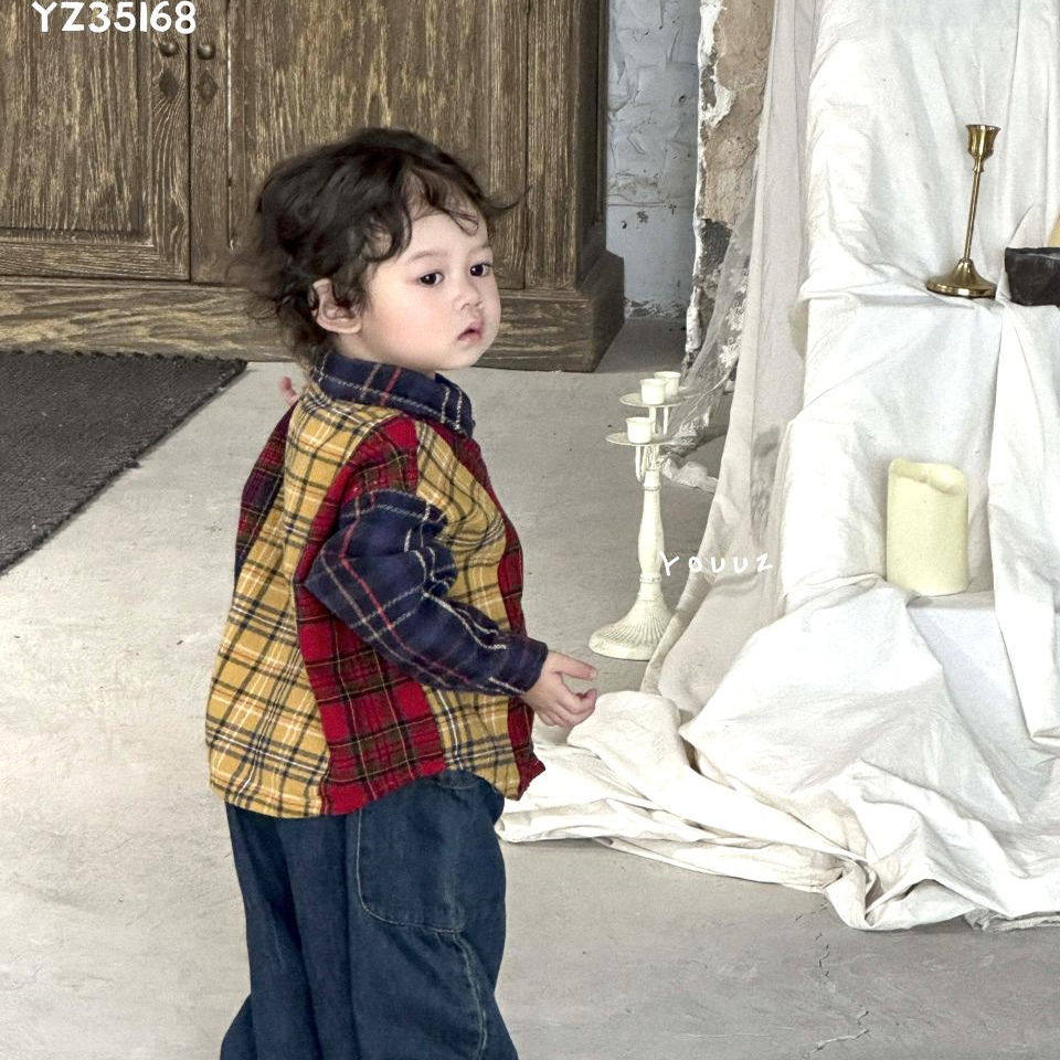 右子秋新款男宝女宝婴童宽松休闲百搭复古造型直筒裤牛仔裤裤子