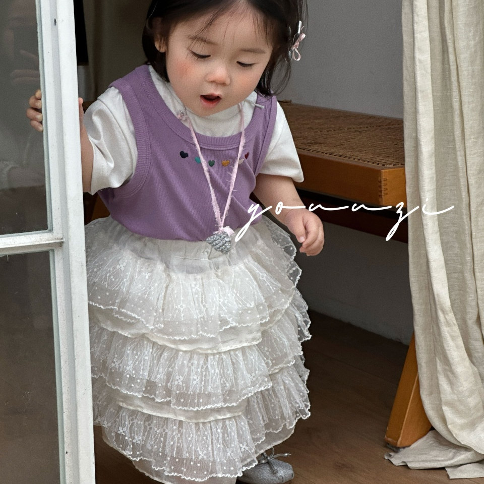 夏款女宝休闲百搭爱心短袖两件套