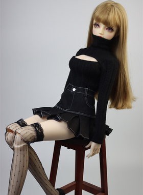 DD娃衣  3分4分BJD露胸毛衣，百褶短裙