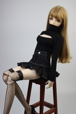 DD娃衣3分BJD露胸毛衣百褶短裙