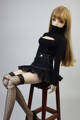 DD娃衣3分BJD露胸毛衣百褶短裙